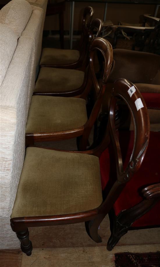 Set 4 Victorian mahogany dining chairs